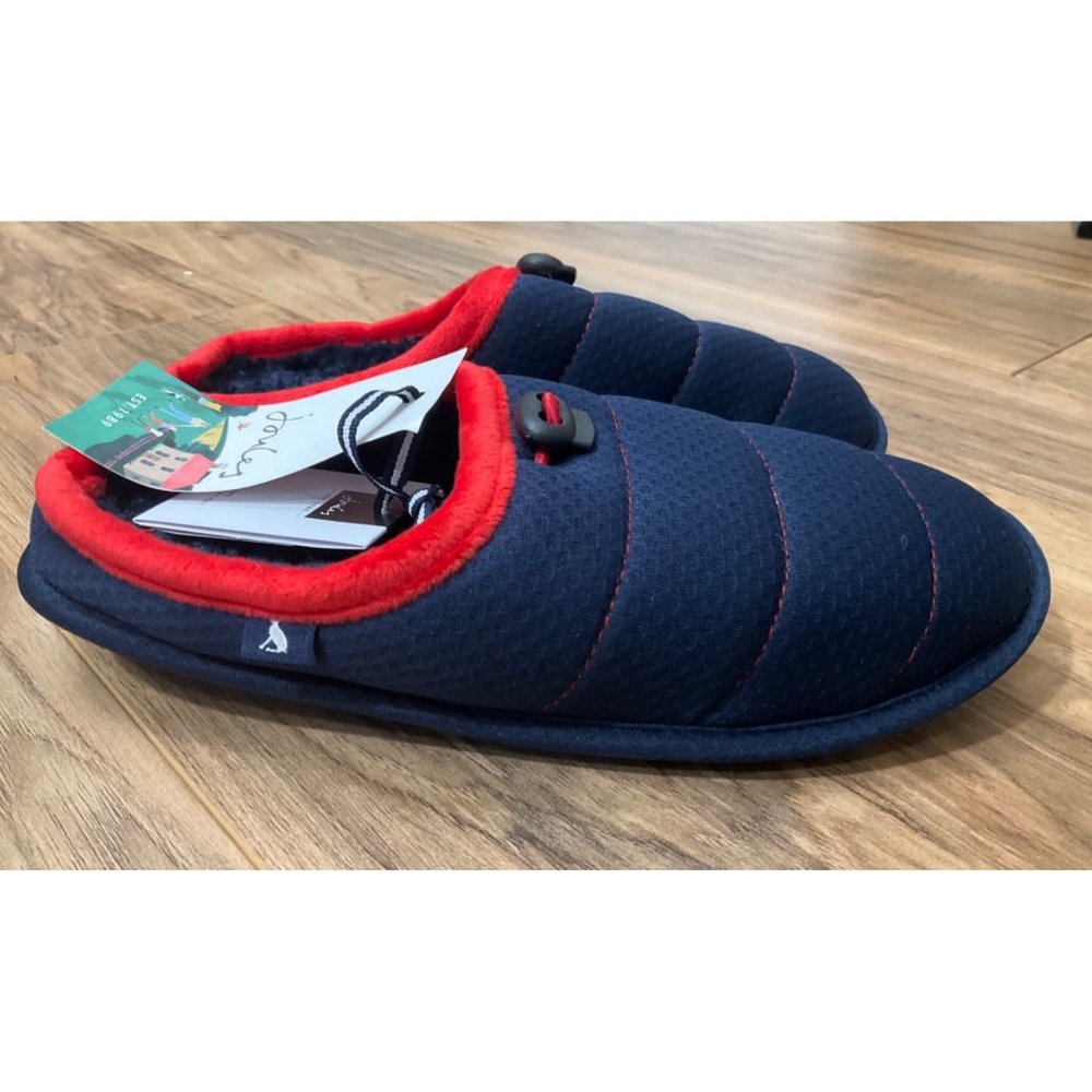 NWT Boy's Joules Junior Blue Paddy Quilted Mule Slippers  Size: 4-5